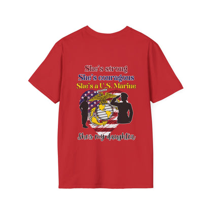 Proud Dad of US  Marine Daughter Adult T-shirt