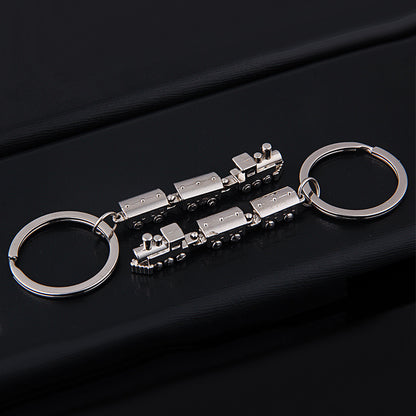 Metal Train Fidget Keychain