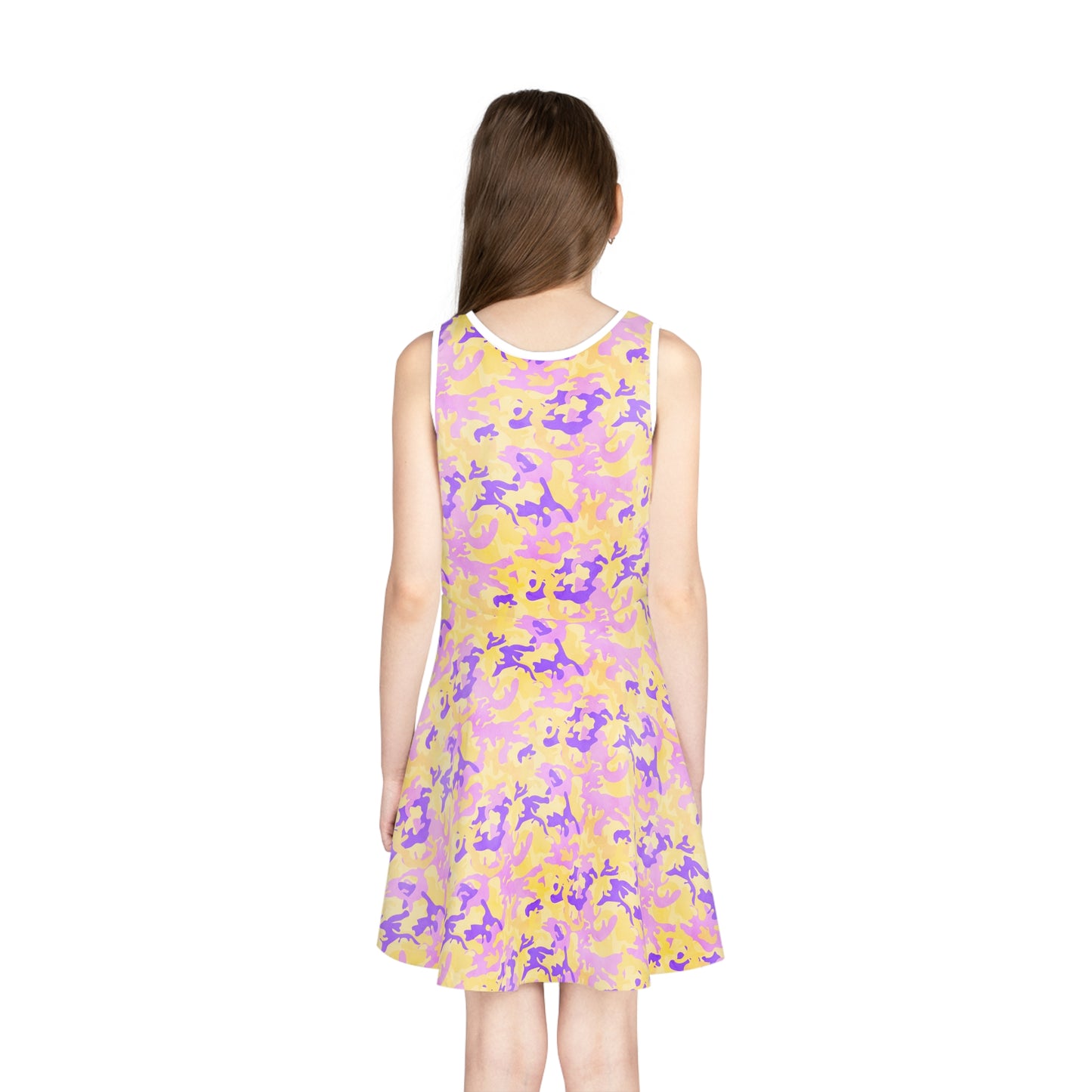 Peach Sorbet Camo Girls' Sleeveless Sundress