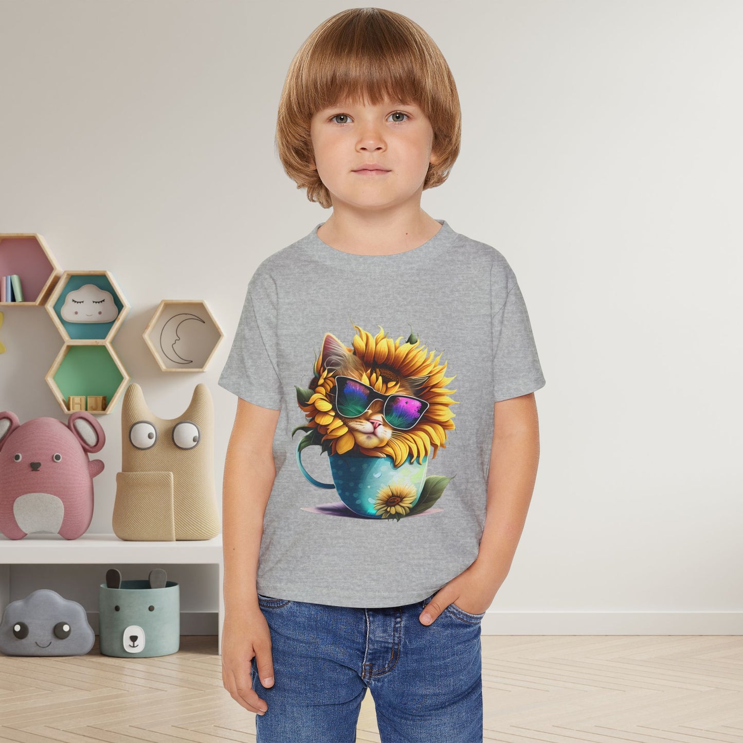 Cute Colorful Kitten 1 Heavy Cotton™ Toddler T-shirt