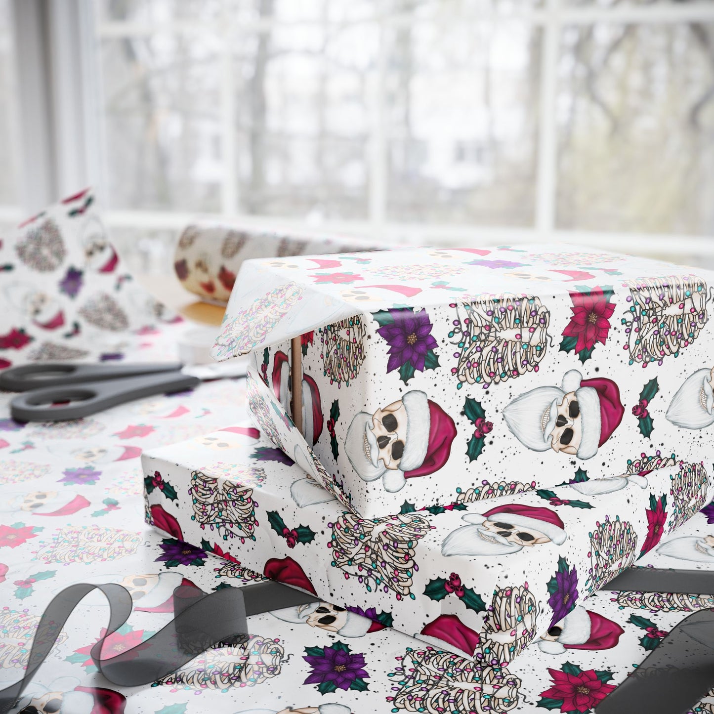 Santa Skull Wrapping Paper