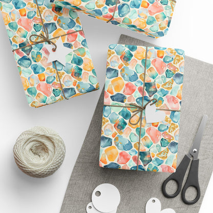 Ocean Pebble Drift  Wrapping Paper