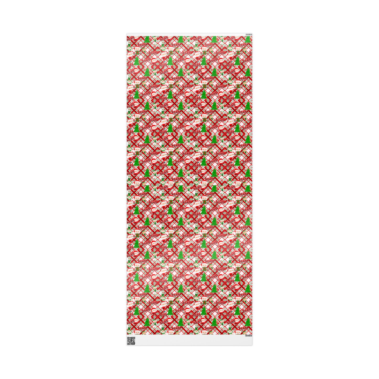 Playful Skinny Santa & Elves Christmas Custom Wrapping Paper (Leah)