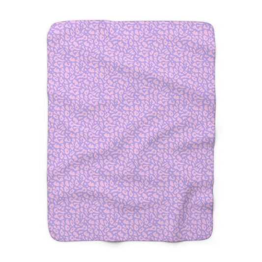 Cotton Candy Cheetah Sherpa Fleece Blanket