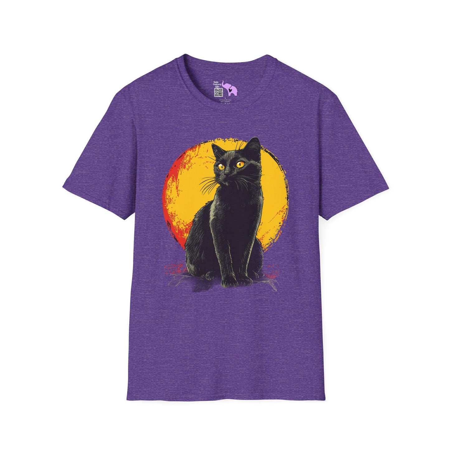 Black Cat Over Full Moon Adult T-shirt