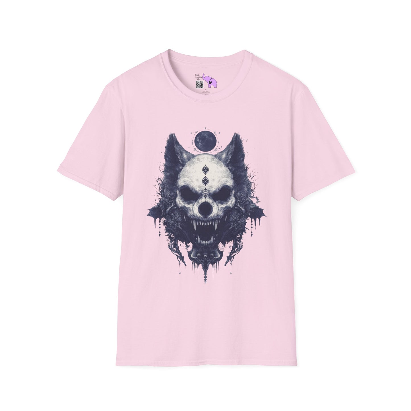 Creepy Skull Wolf Adult T-shirt