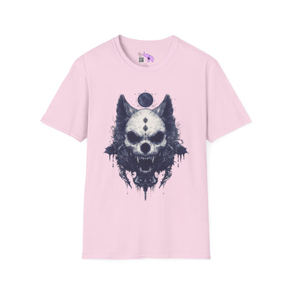 Creepy Skull Wolf Adult T-shirt