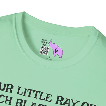 Your Little Ray of Pitch Black Has Arrived (Rainbow) Adult T-shirt