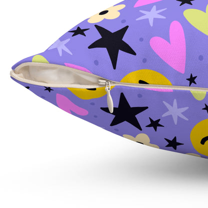 Happy Little Things Throw Pillow