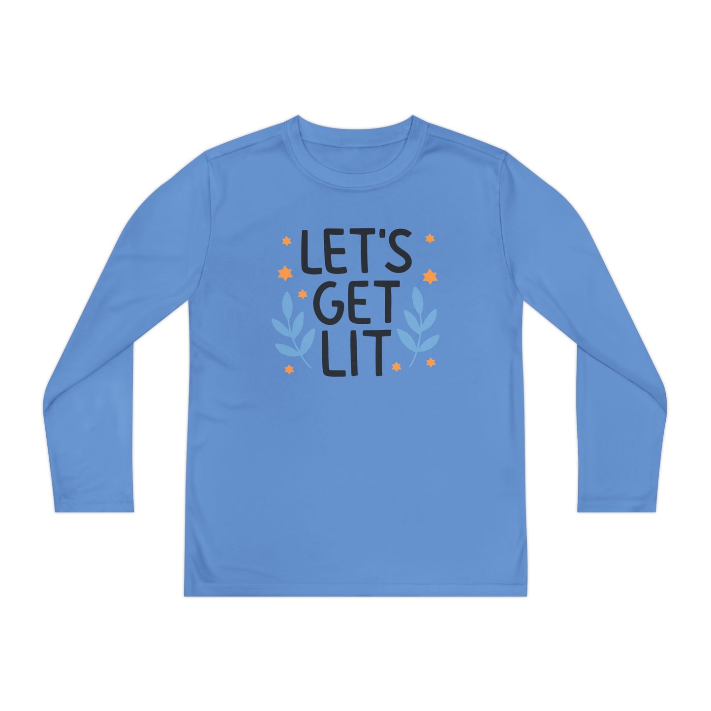 Hanukkah Let's Get Lit Youth Long Sleeve Tee