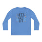 Hanukkah Let's Get Lit Youth Long Sleeve Tee