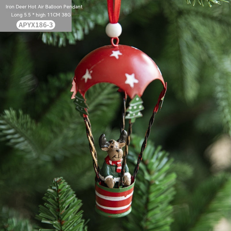 Adorable Metal Christmas Hot Air Balloon Ornaments