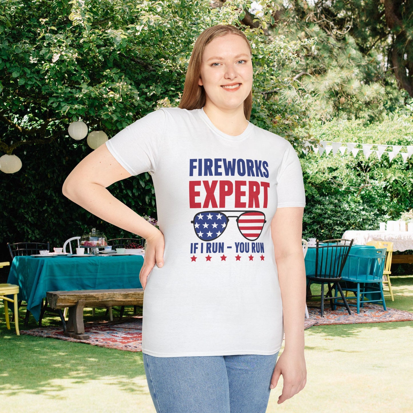 Fireworks Expert If I Run You Run Adult T-shirt