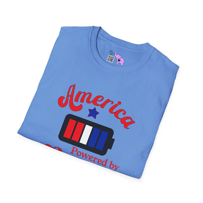 America Powered By Freedom Since 1776 Adult T-shirt