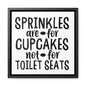 Sprinkles Are For Cupcakes Not For Toilet Seats 2 Canvas Wraps, Square Frame