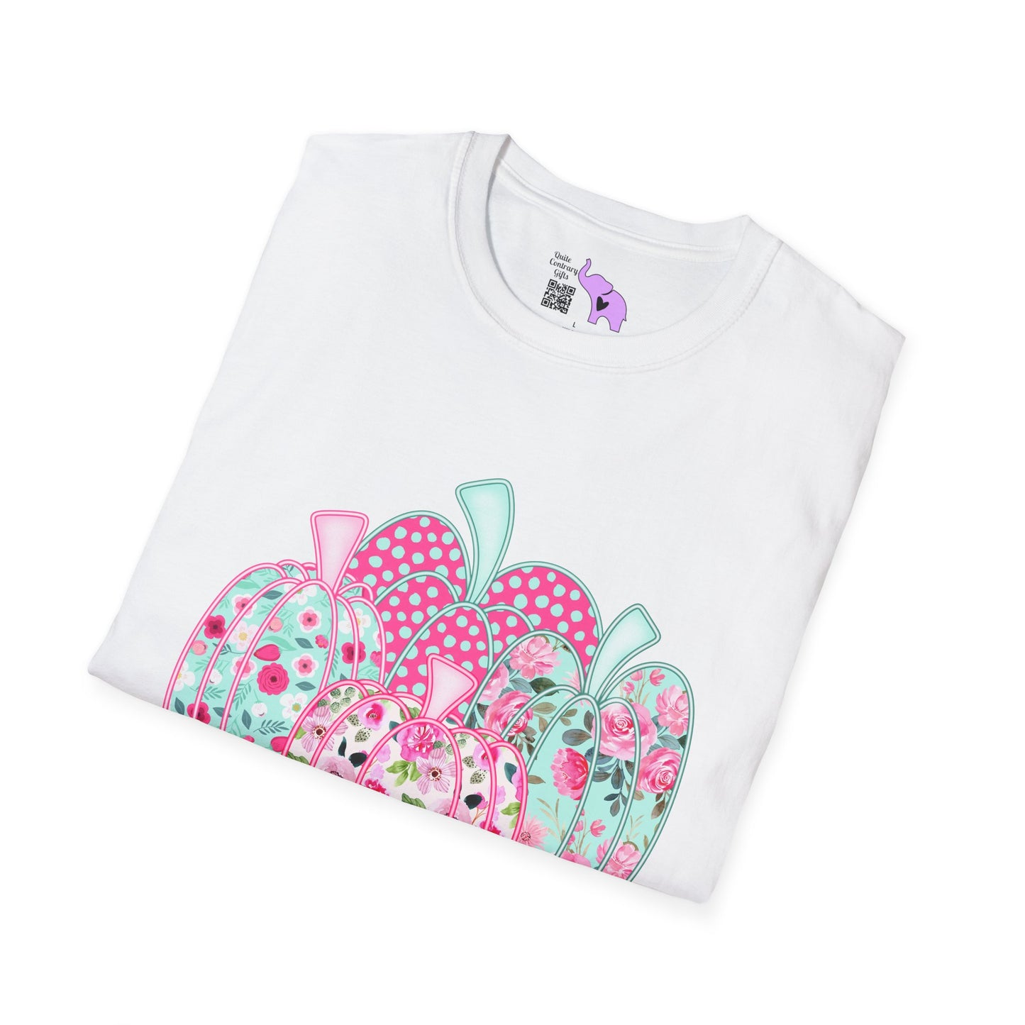 Floral Pumpkins Adult T-shirt