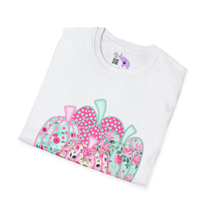 Floral Pumpkins Adult T-shirt