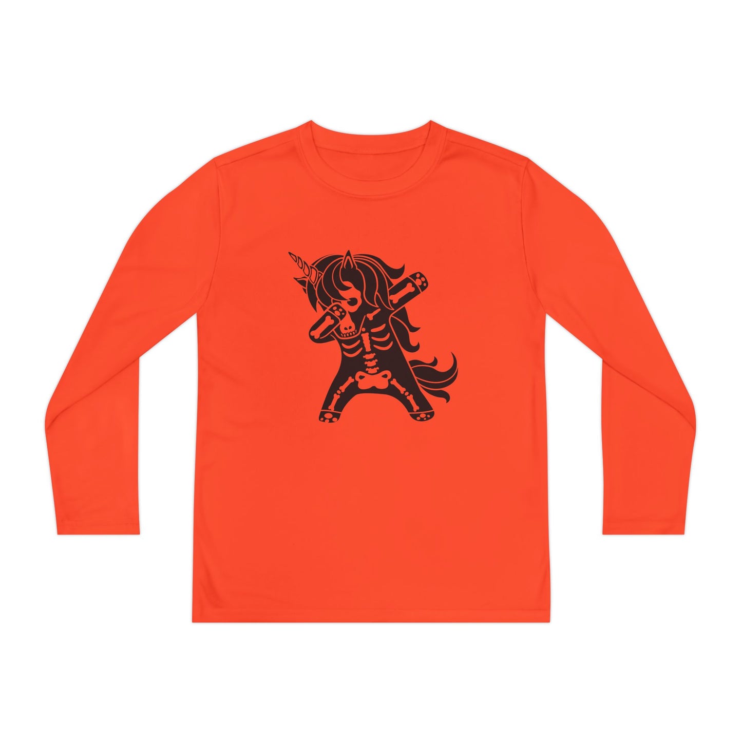 Dabbing Unicorn Skeleton Youth Long Sleeve Tee