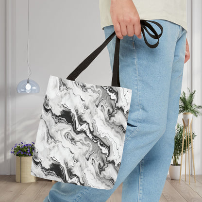 Frost Veil Marble Canvas Tote Bag