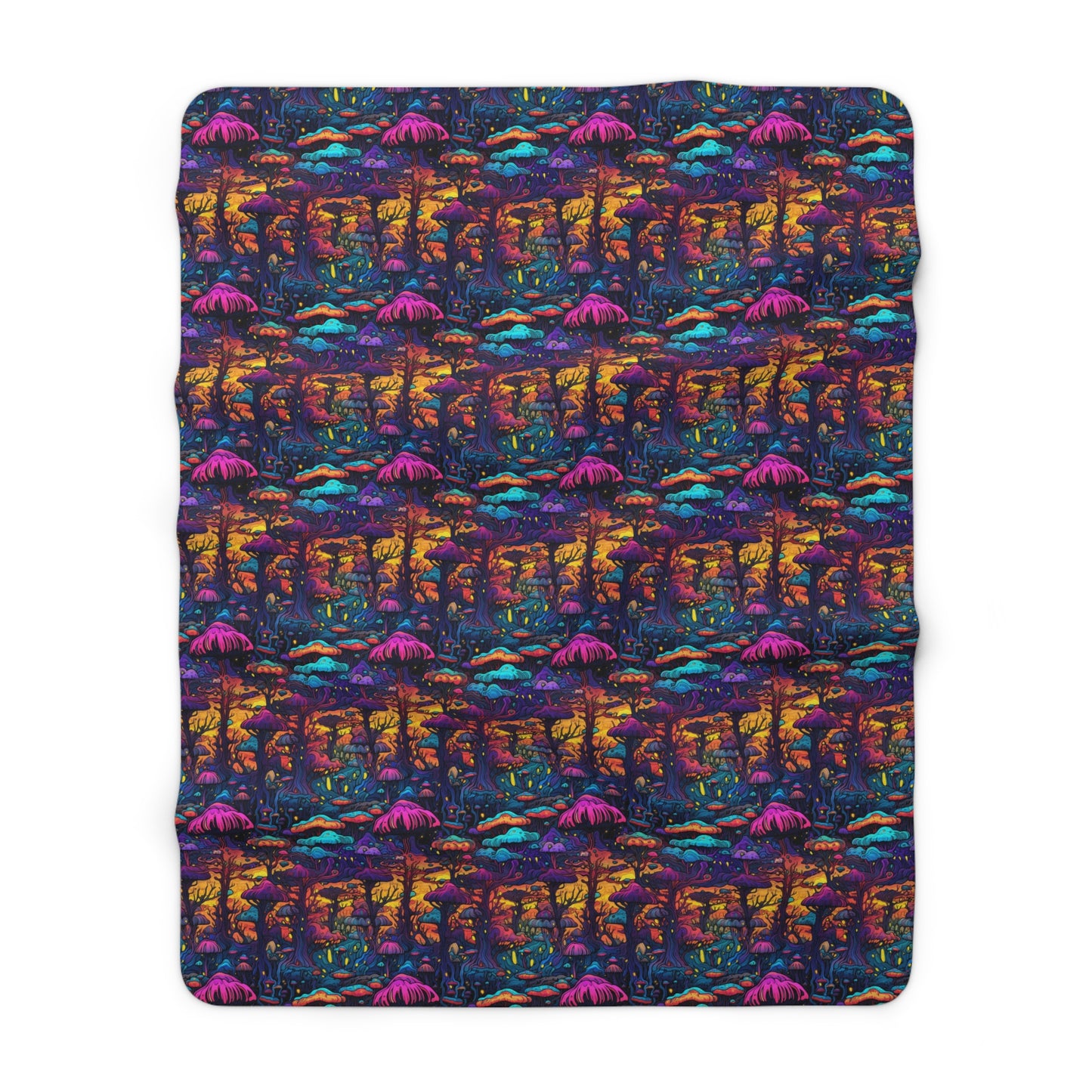 Psychedelic Spore Forest Sherpa Fleece Blanket