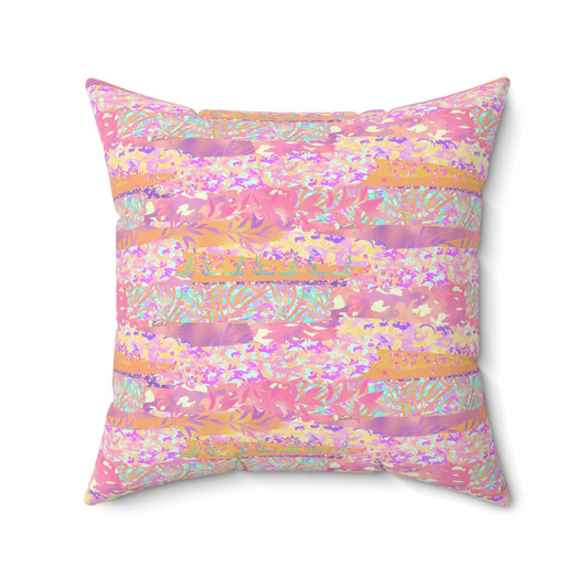 Wild Tropic Collage Throw Pillow