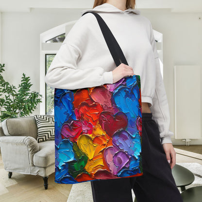 Palette Knife Hearts Canvas Tote Bag