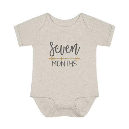 Golden Arrow Milestone Baby Bodysuit-Seven Months