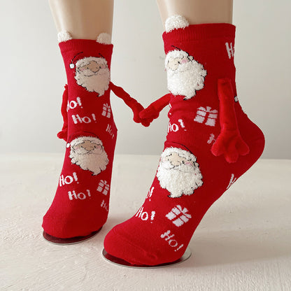 Adorable Christmas Magnetic Hand Holding Socks