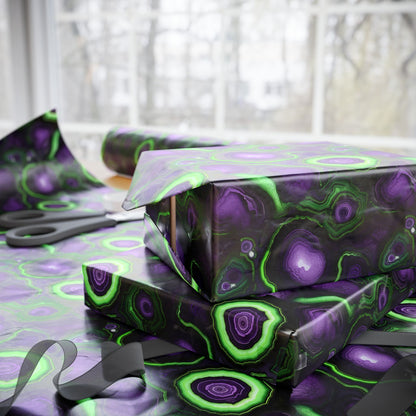 Amethyst & Lime Fracture Wrapping Paper