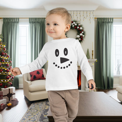 Snowman Face Toddler Long Sleeve Tee