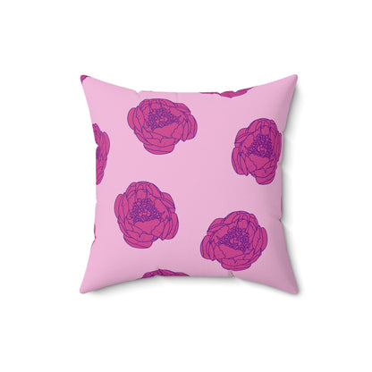 Rosy Dream Peonies Throw Pillow