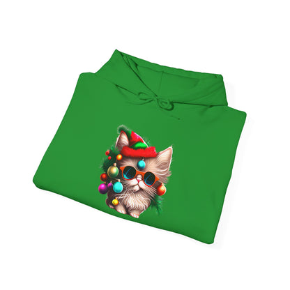 Christmas Tree Kitten Heavy Blend™ Hooded Sweatshirt