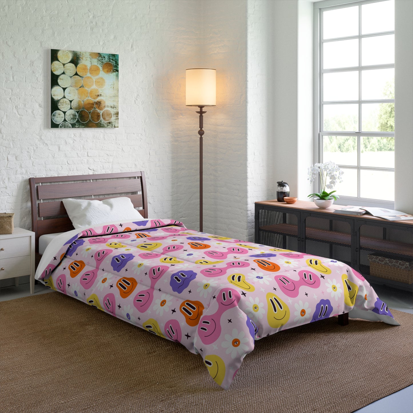 Whimsical Smiley Faces Comforter