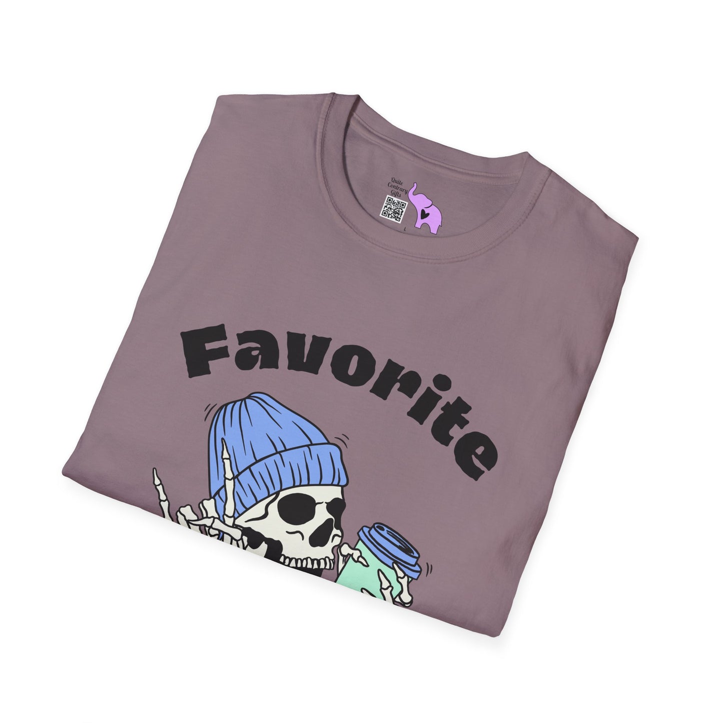 Favorite Auntie Skull Green/Blue Adult T-shirt