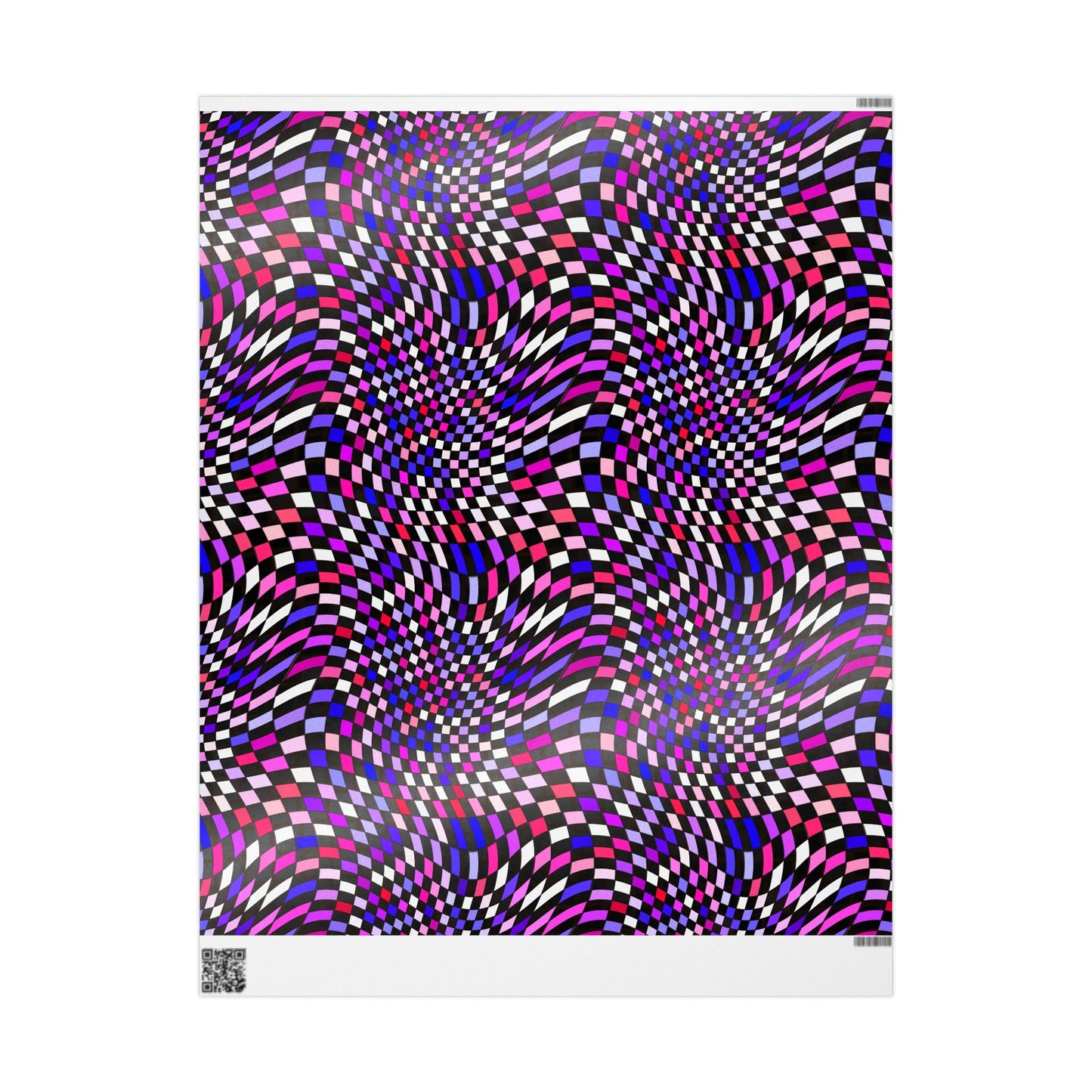 Warped Purple Checkered Wrapping Paper