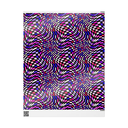Warped Purple Checkered Wrapping Paper