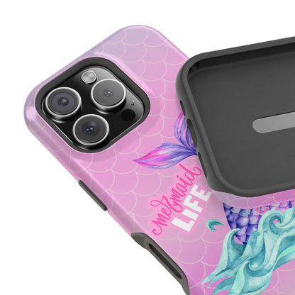 Pink Mermaid Life MagSafe® Compatible Tough Case for iPhone