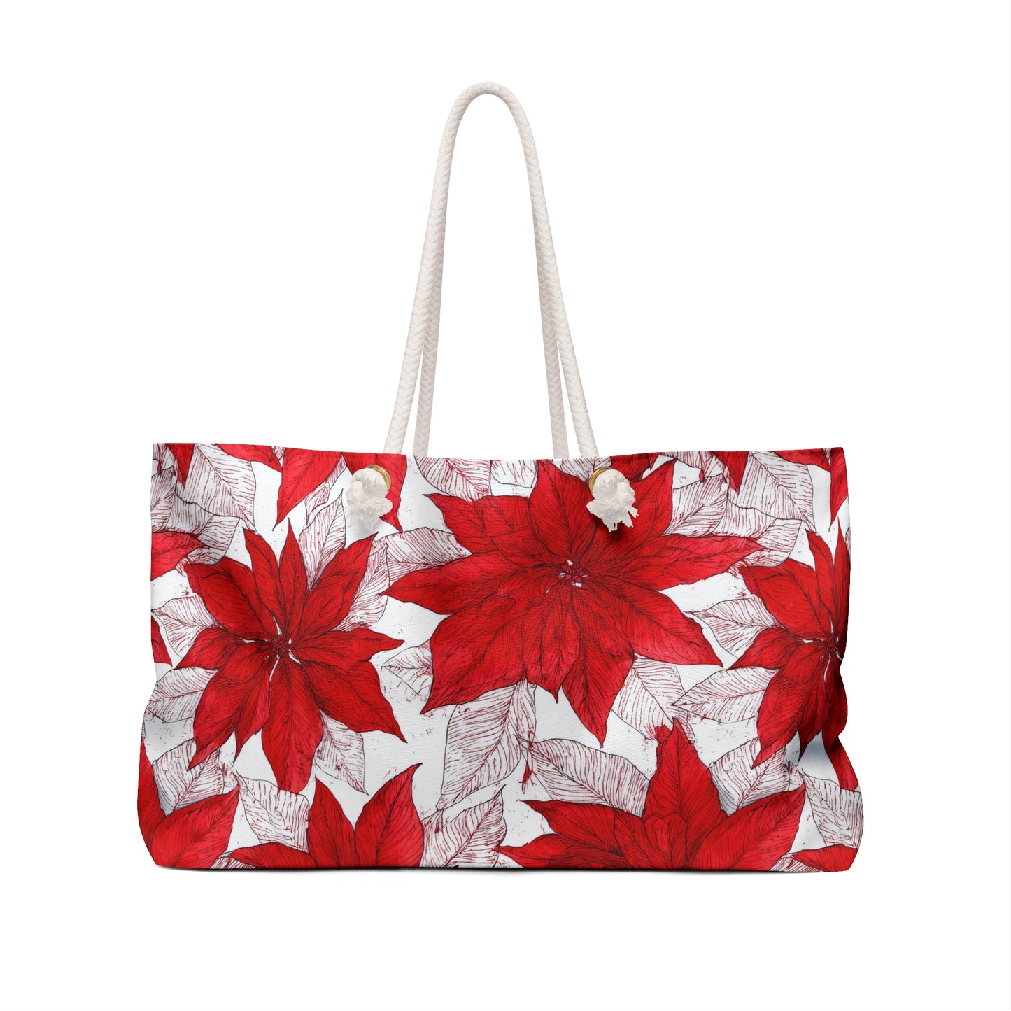 Crimson Poinsettia Sketch Weekender Bag