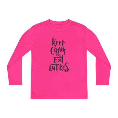 Keep Calm & Eat Latkes Youth Long Sleeve Tee