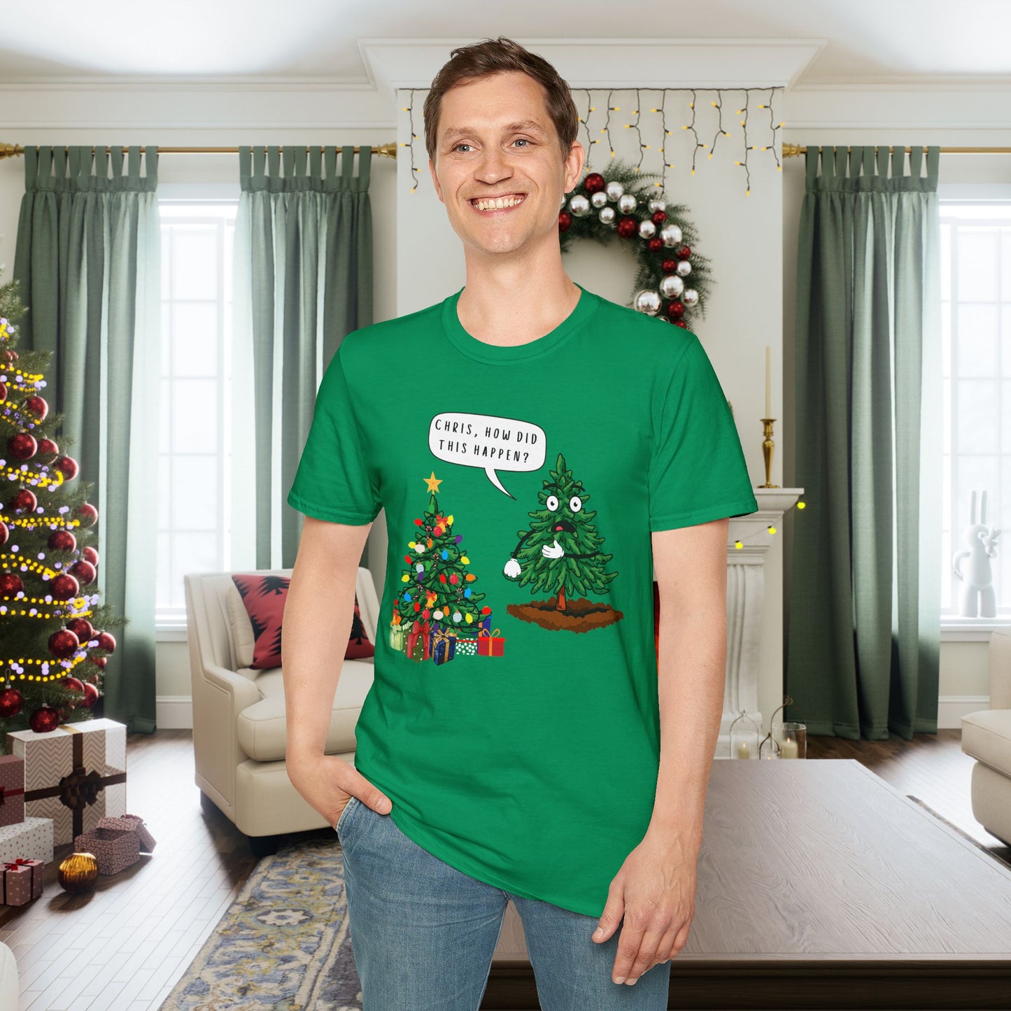 Christmas Tree How Did This Happen? Adult T-shirt