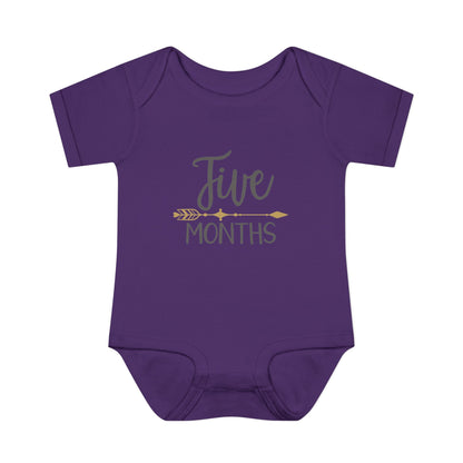 Golden Arrow Milestone Baby Bodysuit-Five Months