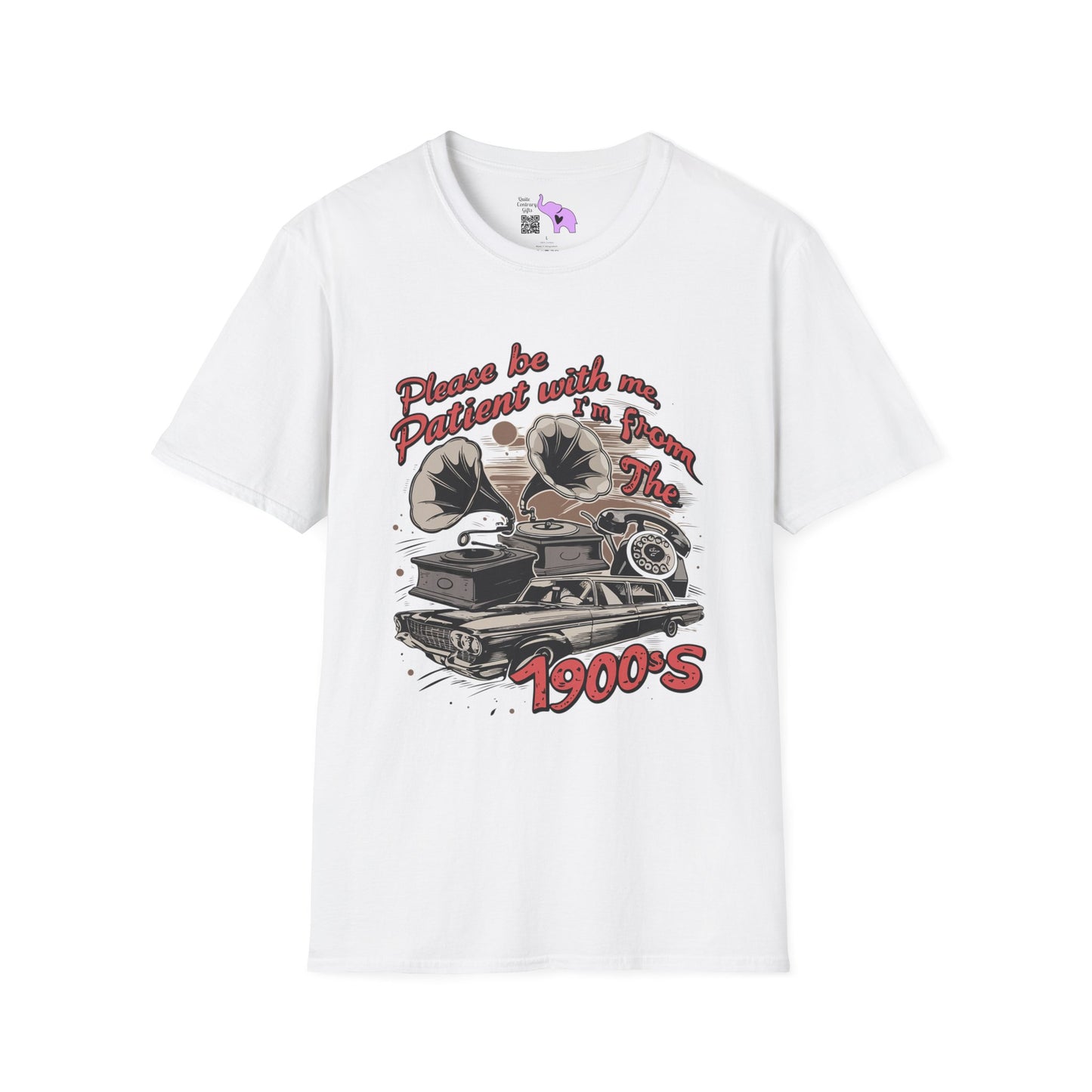 Please Be Patient With Me I'm From The 1900's (Classic Car, gramophone) Adult T-shirt