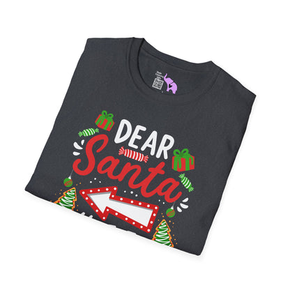 Dear Santa He Is The Naughty One Adult T-shirt