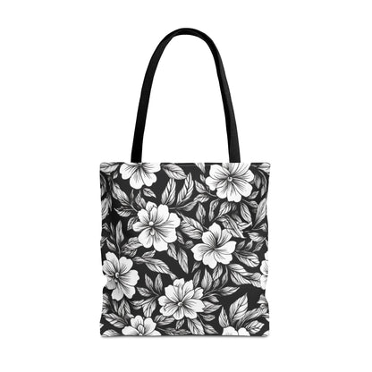 Monochrome Paradise Bloom Canvas Tote Bag