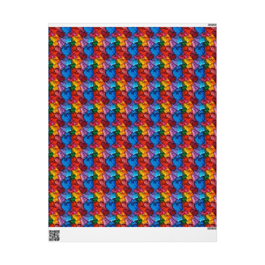 Palette Knife Hearts Wrapping Paper