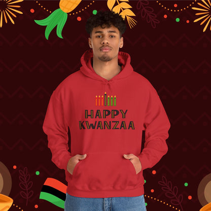 Happy Kwanzaa (Kinara) Adult Heavy Blend™ Hoodie