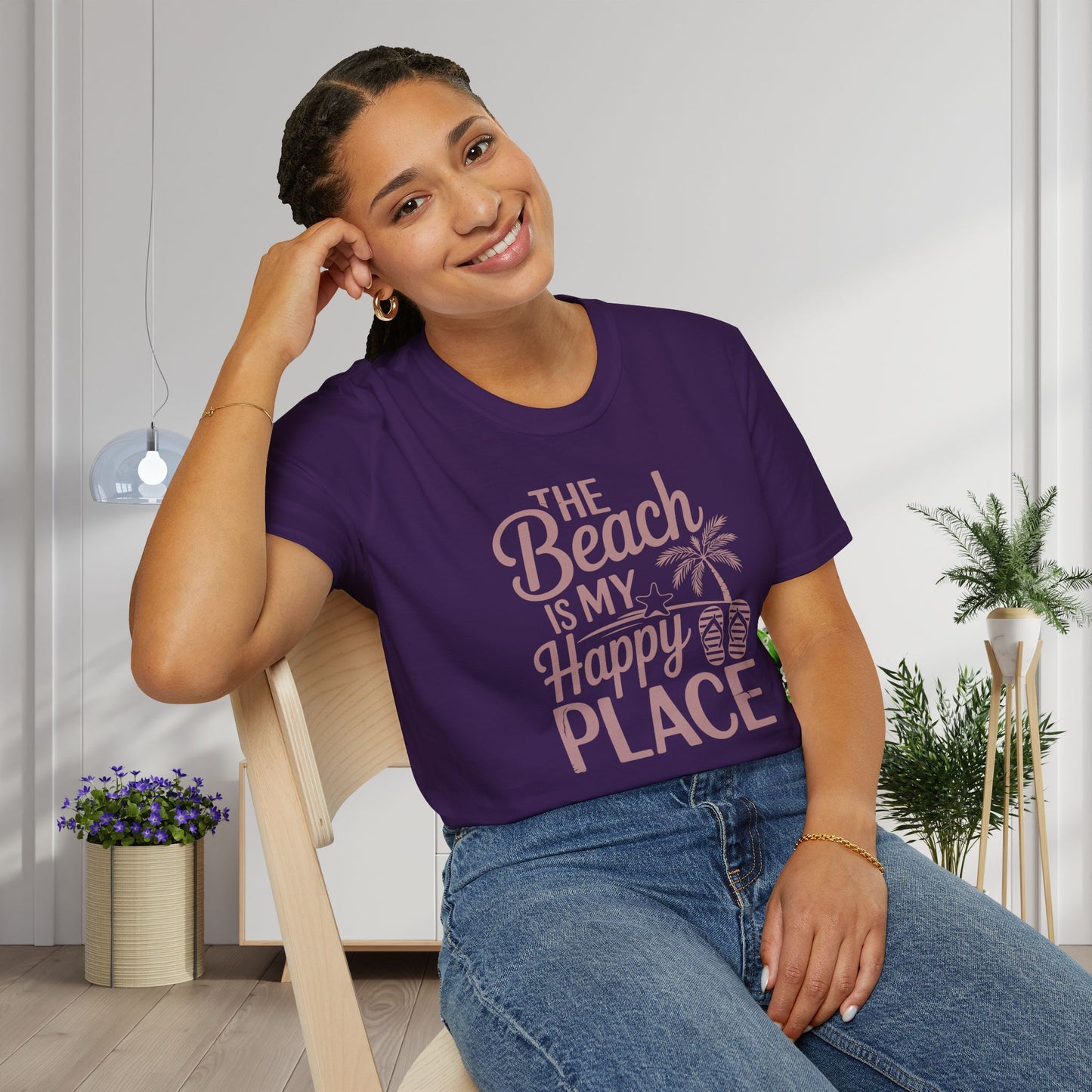 The Beach Is My Happy Place Adult T-shirt