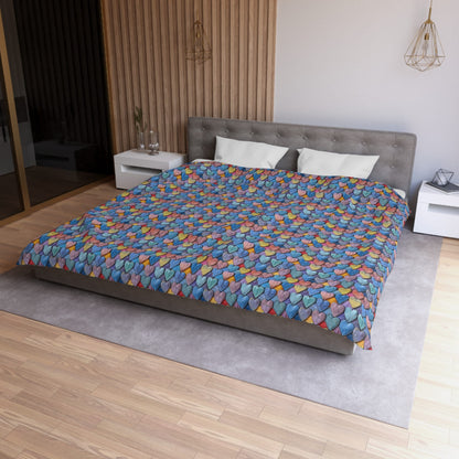Color Pop Leather Hearts Microfiber Duvet Cover