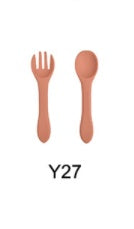 Soft Silicone Food Grade Kids Spoon & Fork Set