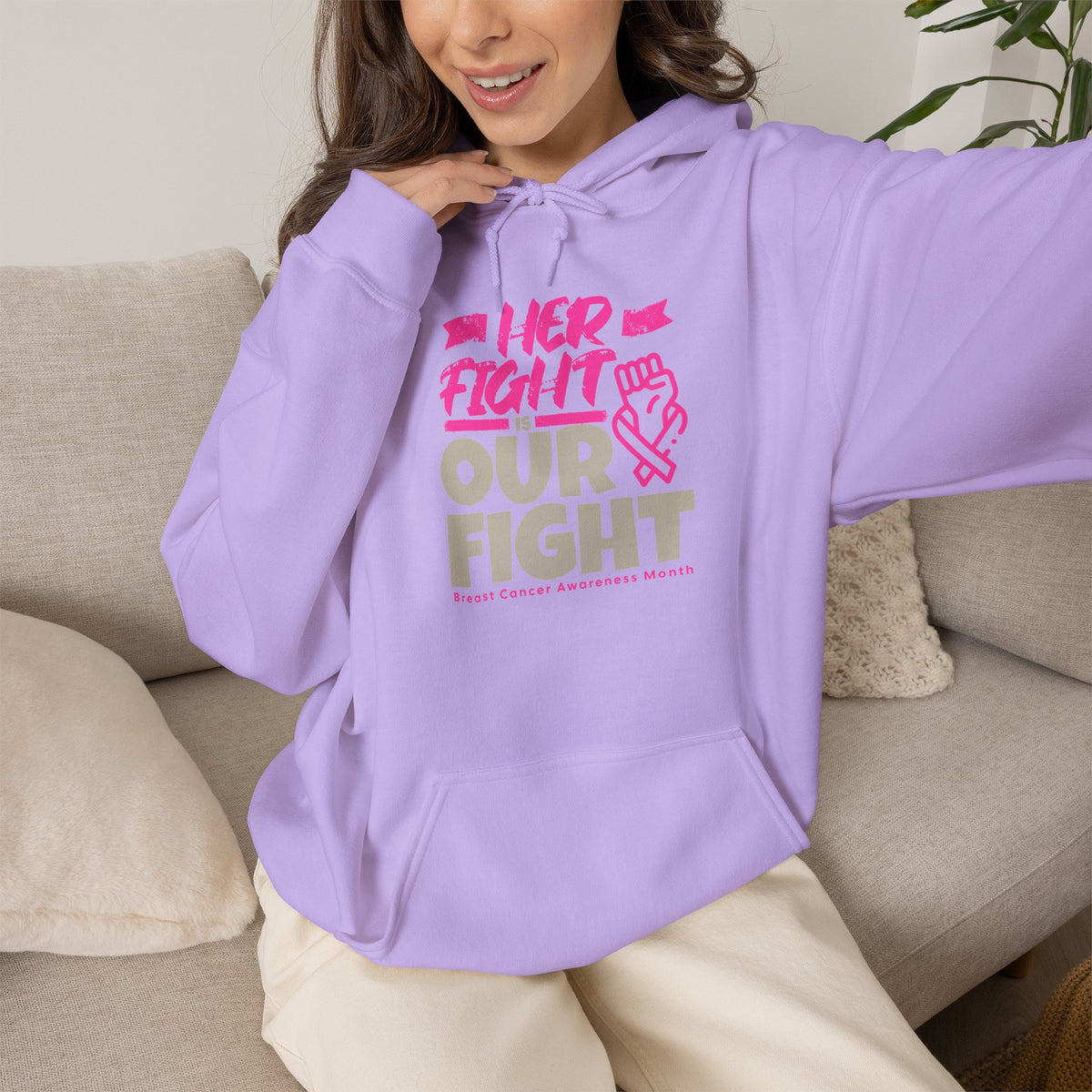 Her Fight is Our Fight Heavy Blend™ Hooded Sweatshirt